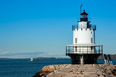 Spring Point Ledge Lighthouse at End of Breakwater